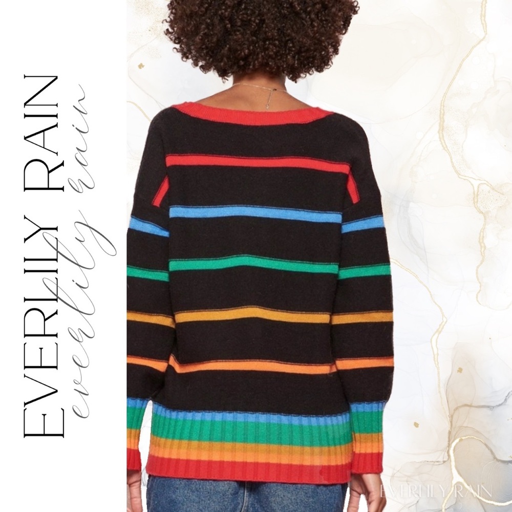 Colorful Striped Ribbed Knit Sweater - Picture 7 of 12